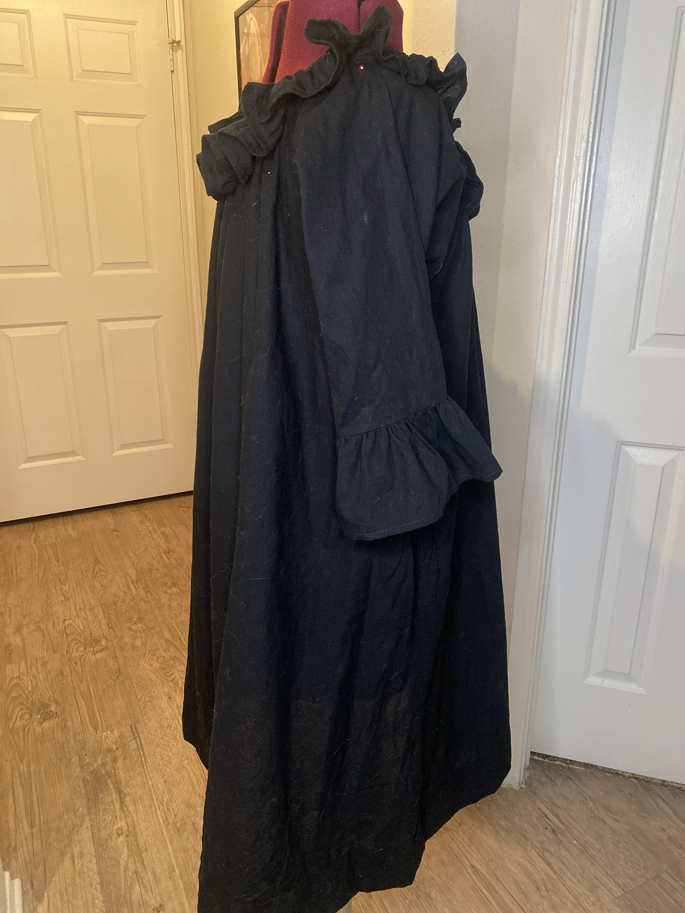 18th Century Chemise Outlander Rococo Pirate Folk Costume Black Ruffle ...