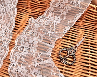 White Lace Trim, Bulk 4 Inches Nylon Ribbon For Jabot Doll Clothes, Wholesale Lace Trim Wedding Decorations, Christmas Crafts, Apparel