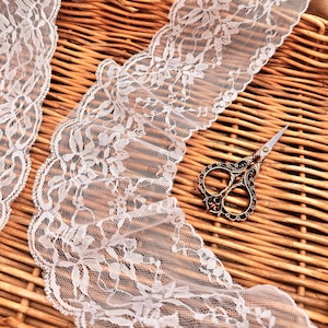 Guarnição de renda branca, fita de nylon de 4 polegadas em massa para roupas de boneca Jabot, decorações de casamento com guarnição de renda por atacado, artesanato de Natal, vestuário