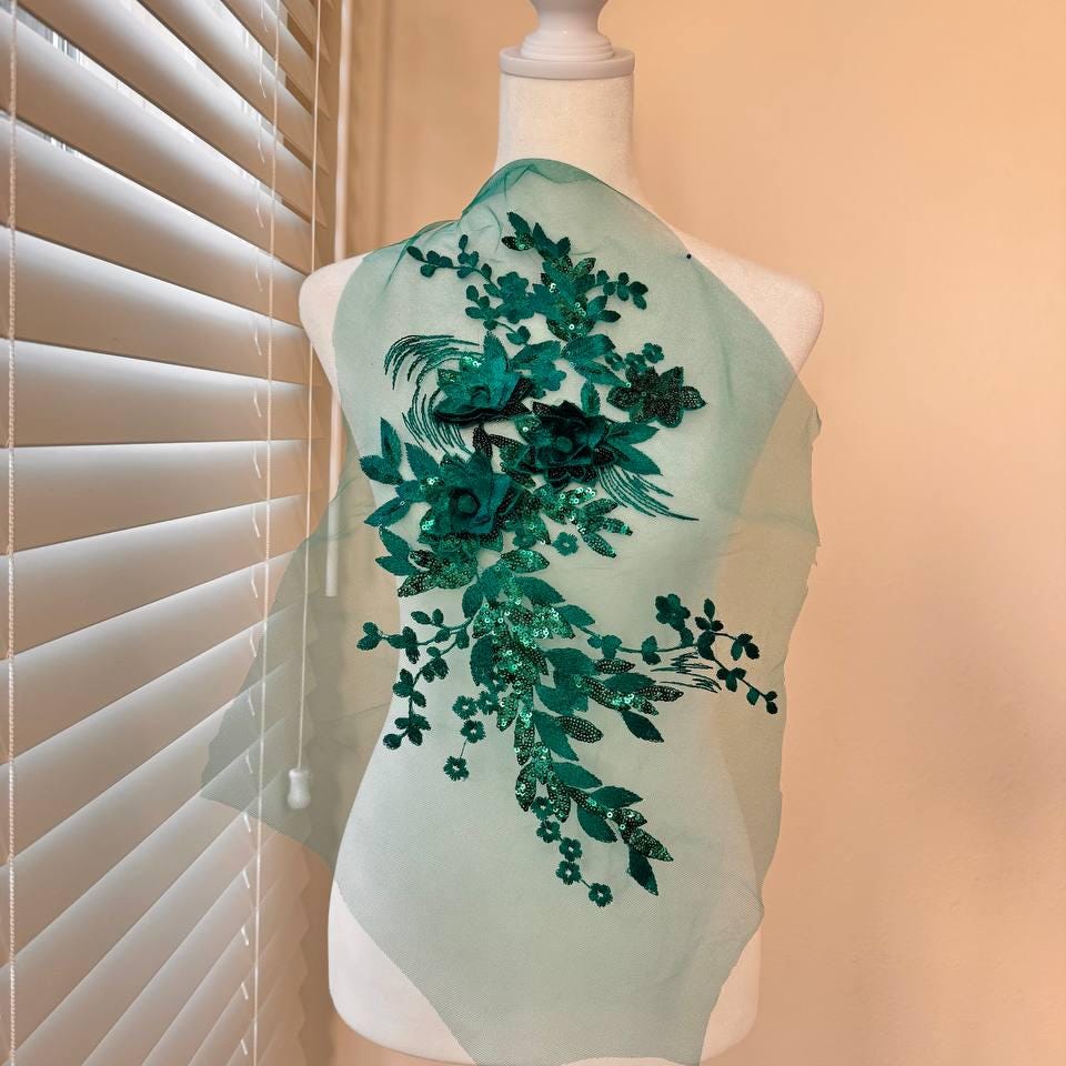 Appliques Costume Intero Con Fiori Applicati Rosa Sale Costume - Main Image