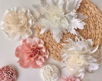 3D Flower Appliques: Handmade Fabric Roses for Crafts, Headbands