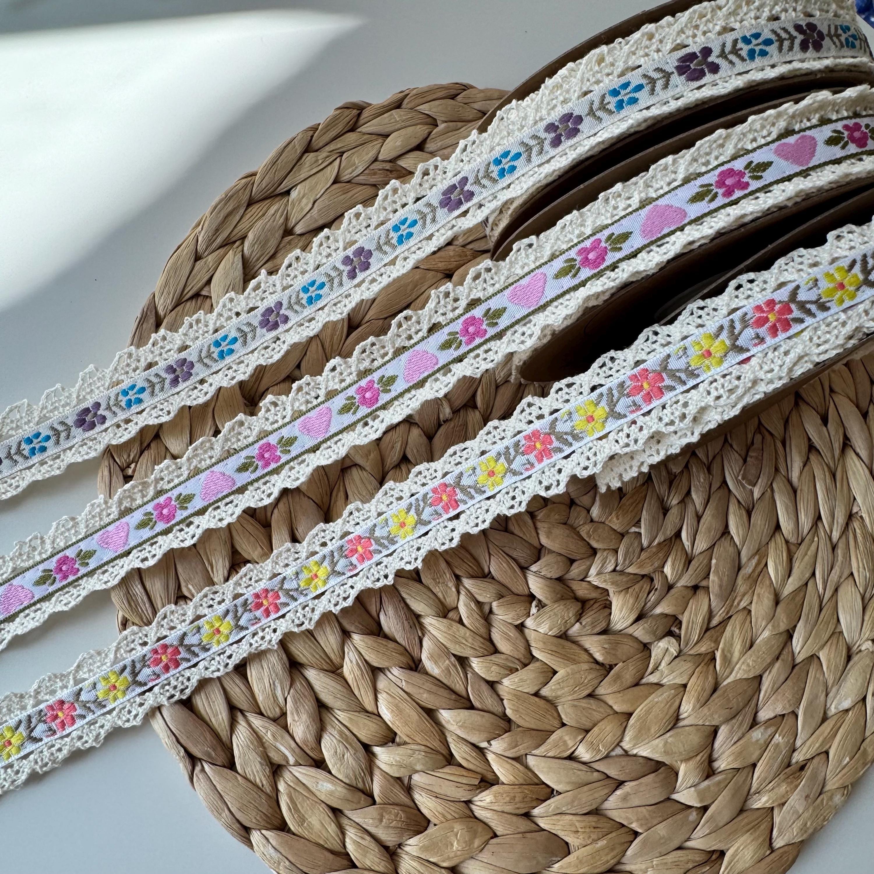 Mirrored Crochet Cotton Lace Trim, Vintage Beige Style, Grosgrain ...