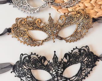Czarna, srebrna, złota, seksowna koronkowa maska na twarz na imprezę, Halloween, bal maskowy