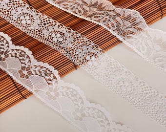 White Nylon Lace Trim: Elegant Wedding & Craft Embellishment (10 Yards)