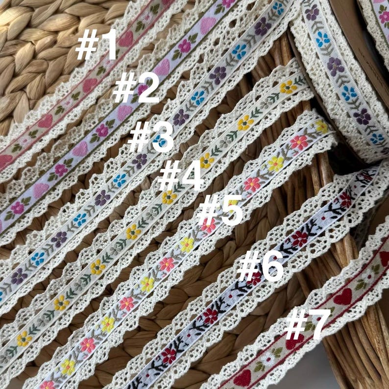 Mirrored Crochet Cotton Lace Trim, Vintage Beige Style, Grosgrain ...