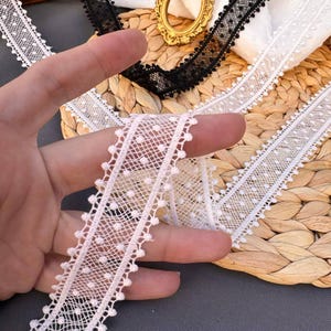 Trim for gift tags
Lace for costume design
Black and white lace
Craft lace supplies