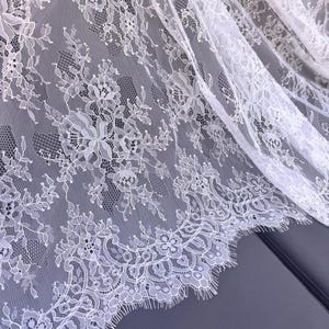 Chantilly Spitze Stoff, Schleier, Wimperntusche, 61 Zoll Breite, für Hochzeitskleid, Wäsche, Vorhang, maximal 3 Meter in der Rolle