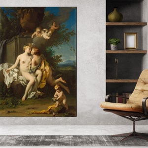 Flora and Zephyr 1730s by Jacopo Amigoni renaissance Italian  famous painting wall art canvas art print READY TO HANG
