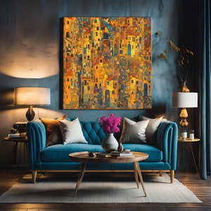 Gustav Klimt Inspired Art: High-Quality Canvas Print with a Unique and Stylish Design, Ready to Hang in Your Living Room, Bedroom, or Office