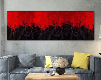 Abstract Canvas Print: Red & Black Modern Wall Art