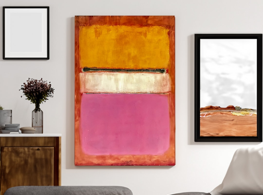 Mark Rothko White Center Yellow Pink and Lavender on Rose Etsy