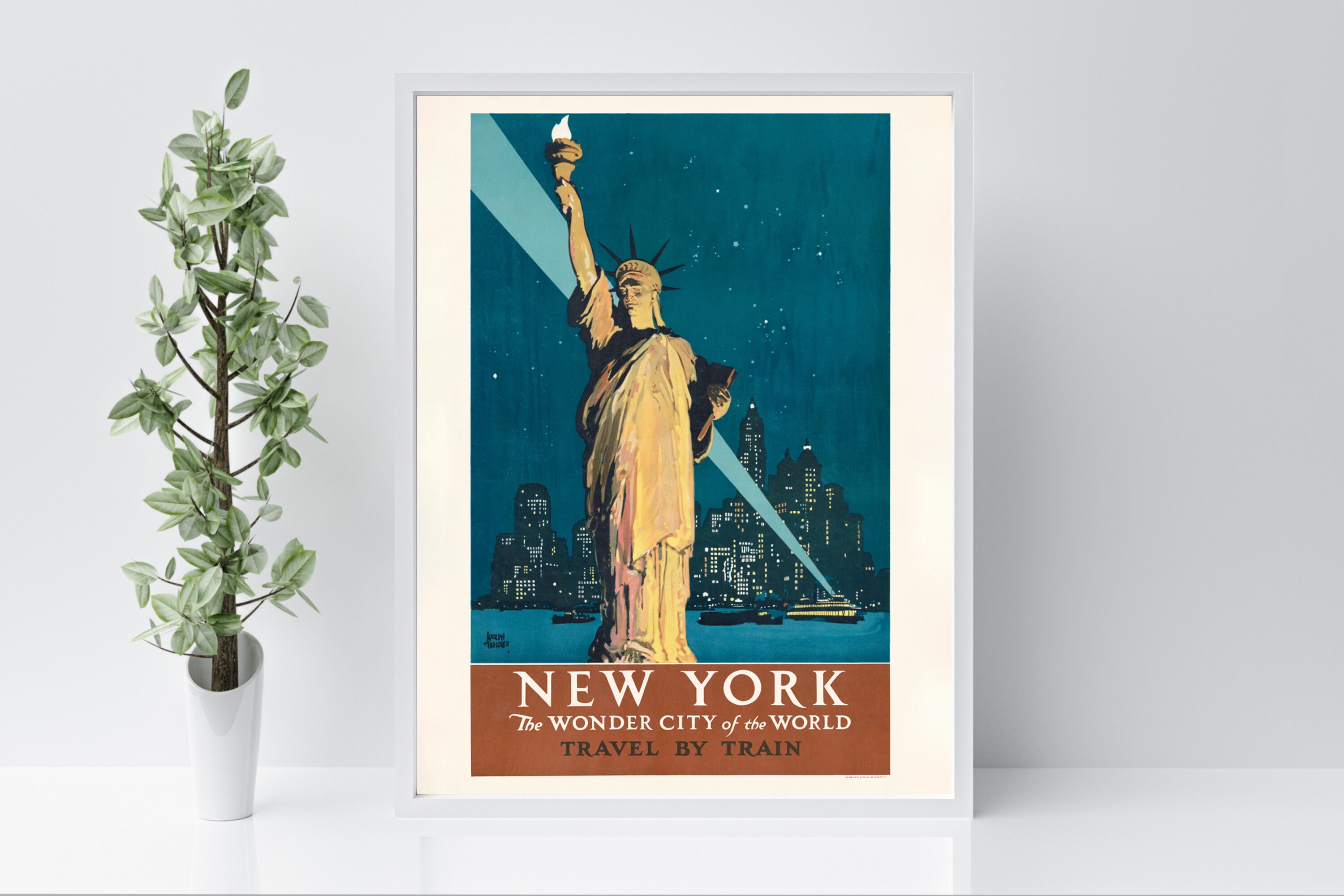 Framed Poster New York the Wonder City of the World Travel by - Etsy