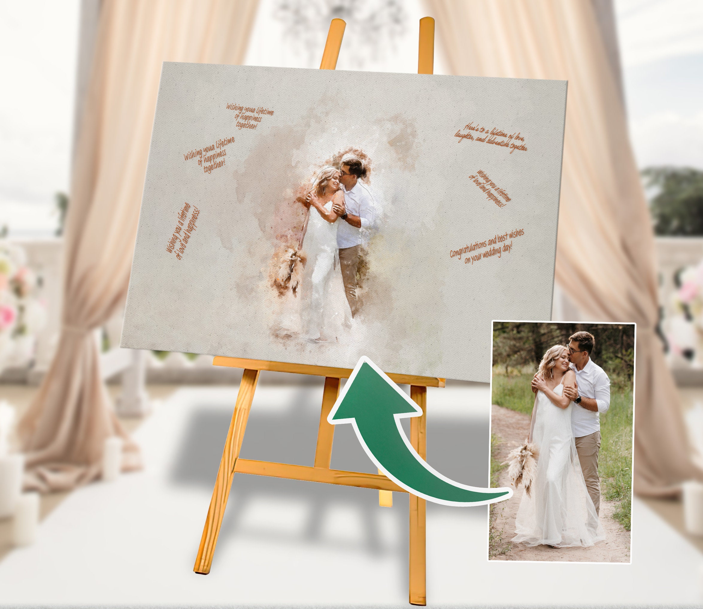 Table Top Easel or Floor Easel FREE SHIPPING on All Easels When Purchased  With a Frame or Guestbook 