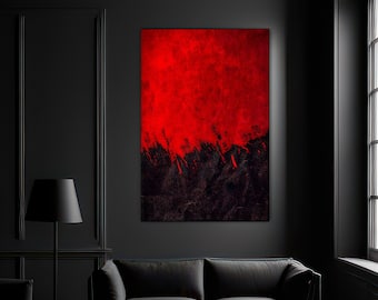 Red and Black Abstract Grunge Canvas Print: Modern Wall Art