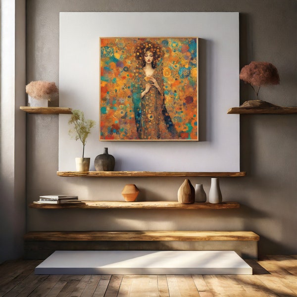 Unique Gustav Klimt-Style Canvas Print - Perfect Wall Art for Living Room, Bedroom, or Office - Great Gift Idea