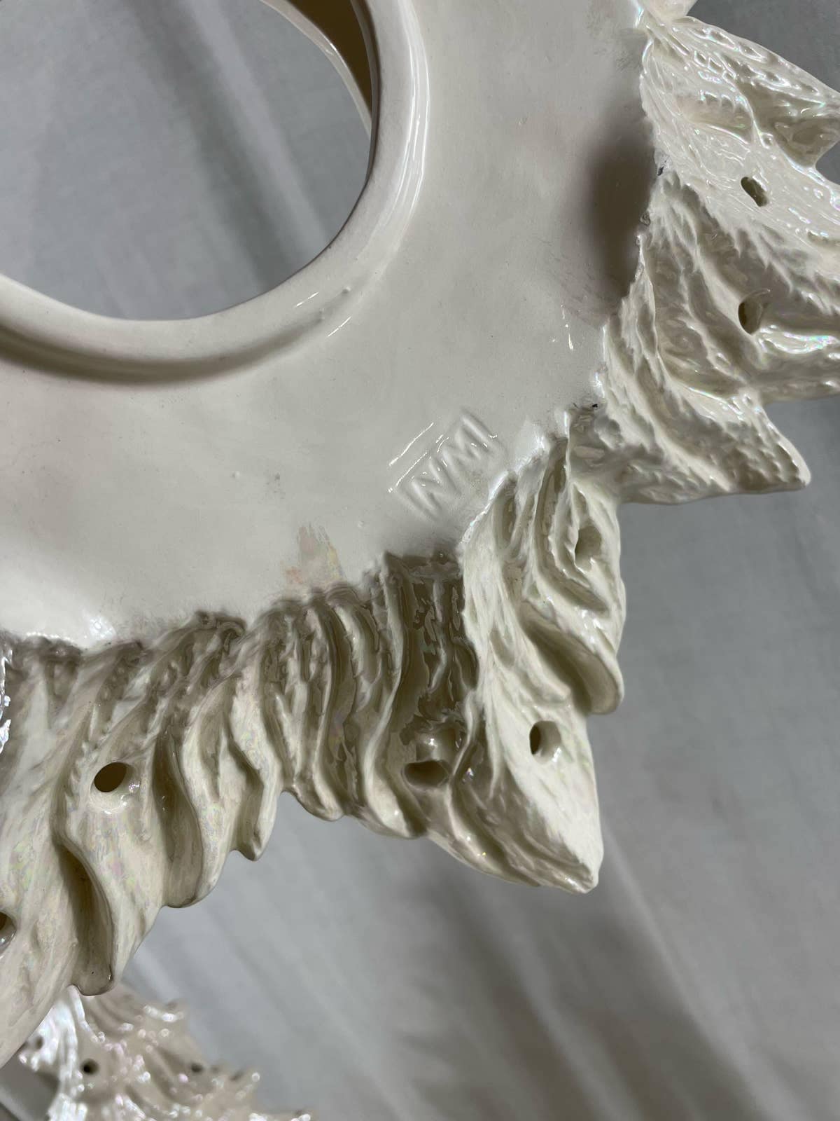 1988 Nowell's Mold White Ceramic Christmas Tree 19" With Midsections