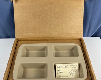 NEW vintage the Pampered Chef Mini Loaf Pan STONEWARE 1418