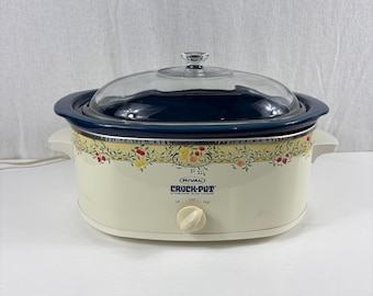 Vintage Rival Crock-Pot slow cooker featuring a distinct fruit vine 5qt Vintage cottagecore