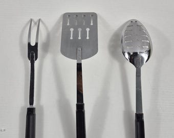 Set of 3 vintage Ekco stainless steel kitchen utensils.