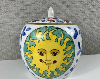 Vintage large chinese ginger jar , hand painted