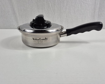 Vintage VITA CRAFT 1 quart Saucepan w/ Lid 5-Ply Nicromium Stainless Steel 5200