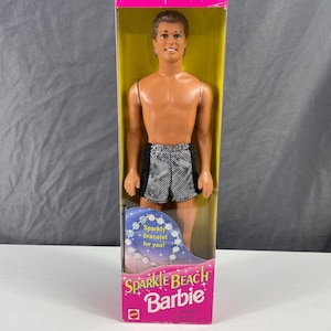 Barbie Sparkle Beach Ken Doll Vintage 1995 Mattel New