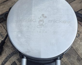 Disney Classic Mickey Mouse Stainless Waffle Maker Iron