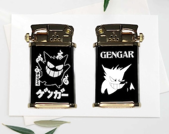 Gengar - Pocket Lighter - Automatic Start - Push Button Flip Top - Decorative Gift Box