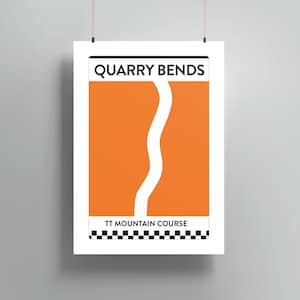 IOM Mountain Course Quarry Bends Corner Track Circuit Road Racing Poster