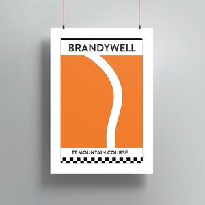 IOM Mountain Course Brandywell Corner Track Circuit Road Racing Poster