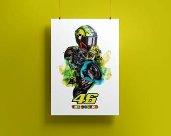 Valentino Rossi Petronas Yamaha MotoGP Racing Poster