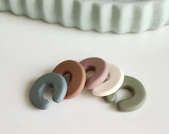 Non pierced ear cuff set, Polymer Clay fake piercing, Statement Earring stack set