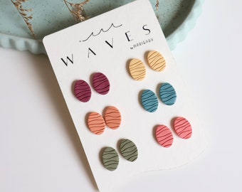 Stud Earrings Set, Build your own, Polymer clay stud earrings, Spring Earrings, Clay Studs, Clay Jewelry, Studs Pack