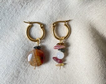 Earrings semi-precious stones