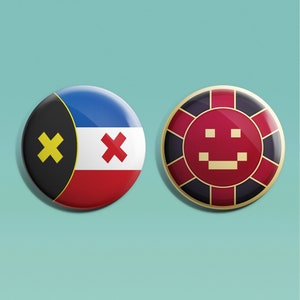 Handmade DreamSMP Badges: Lmanberg vs Las Nevadas (38mm)