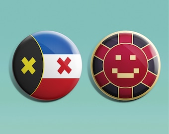 Handmade DreamSMP Badges: Lmanberg vs Las Nevadas (38mm)