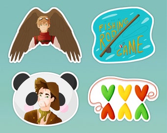 Hermitcraft Vinyl Stickers: Grian, Scar, Fishing Rod, Life Series