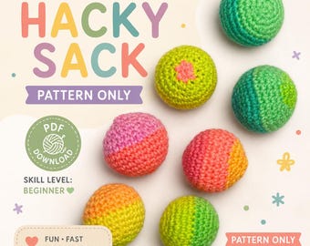 Hacky Sack Pattern PDF | Beginner Crochet Ball Pattern | Sensory Fidget Toy | Easy Market Make | Instant Download