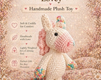 Bubblegum Weighted Horse Lovey | Handmade Crochet Amigurumi Sensory Comfort Toy