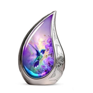Cremation Urn for Ashes – Hummingbird Keepsake Urn for Human Ashes, Small Mini Memorial Urn, Decorative Funeral Urn for Ashes Adult Female