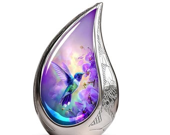 Urna de cremación para cenizas: urna de recuerdo con forma de colibrí para cenizas humanas, urna conmemorativa pequeña, urna funeraria decorativa para cenizas de mujer adulta.