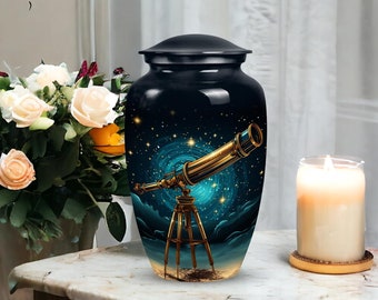 Stellar Observation, Memorial Urn for Human Ashes, Decorative Keepsake Urn, Personalized Funeral Urn, Funeral Gifts for Male and Female