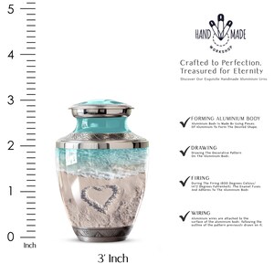 Urn for beach lover with coastal scene, memorial urn for ocean lover, handmade urn for ashes, cremation set with keepsakes, large urn for ashes, urn for ashes, cremation urn, memorial urn, funeral urn, ocean urn for human ashes, ocean beach urn for ashes, coastal cremation urn, beach themed urn for ashes, blue ocean memorial urn