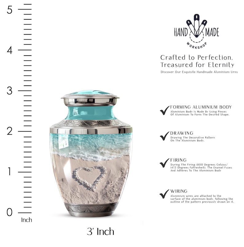 Urn for beach lover with coastal scene, memorial urn for ocean lover, handmade urn for ashes, cremation set with keepsakes, large urn for ashes, urn for ashes, cremation urn, memorial urn, funeral urn, ocean urn for human ashes, ocean beach urn for ashes, coastal cremation urn, beach themed urn for ashes, blue ocean memorial urn