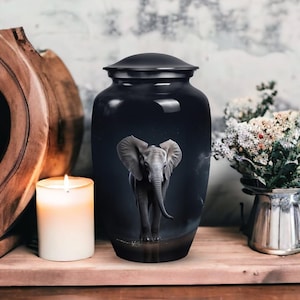 Elephant Urn, Memorial Urn for Human Ashes, Decorative Keepsake Urn, Personalized Funeral Urn, Majestic Tribute Urn, for Male and Female