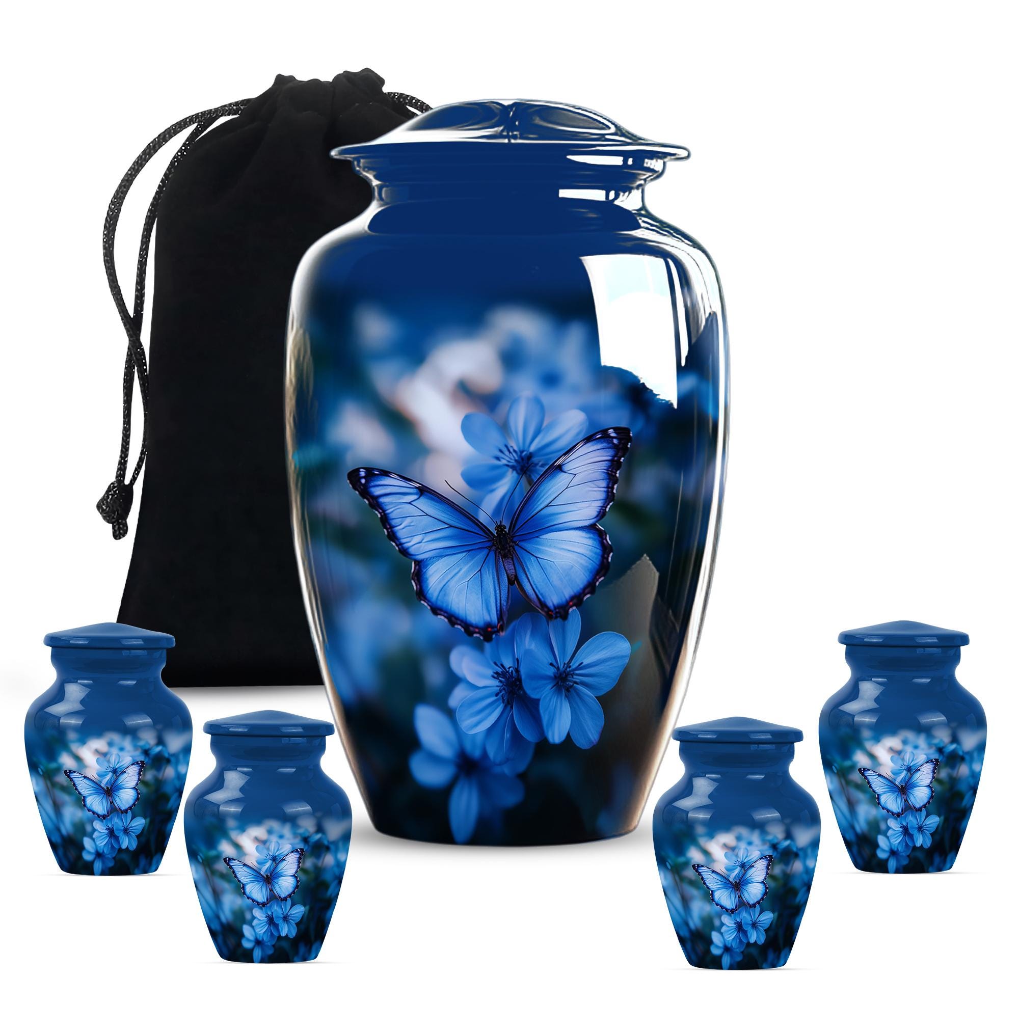 Handcrafted Burial Urn For Ashes Angel Memorial Urn Set For Human Ashes – Brown Adult Urn With Keepsakes, Handcrafted For Women Or Men (10 Inch & 3 Inch) Earn Heart