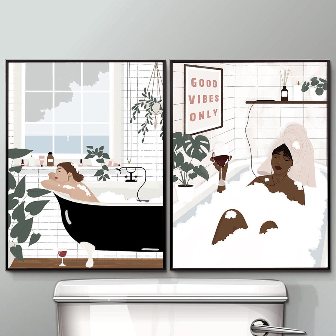 Spa Bath Day Canvas Print, Abstract Bathroom Art, Cotton Canvas Poster ...