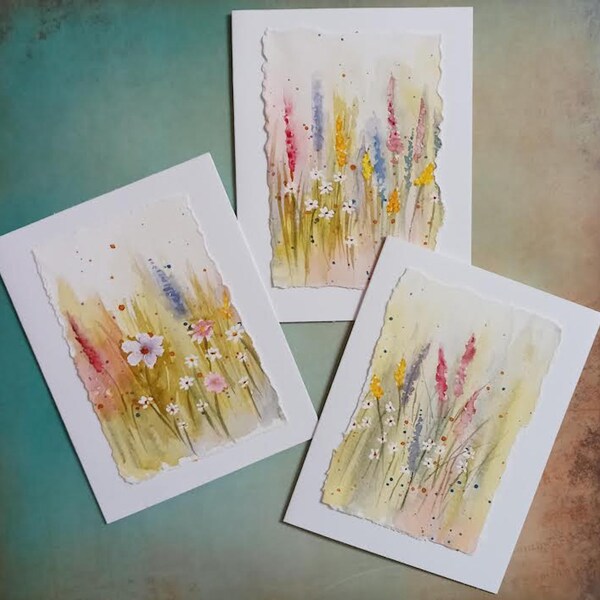 Watercolor Cards Hand Painted - Etsy