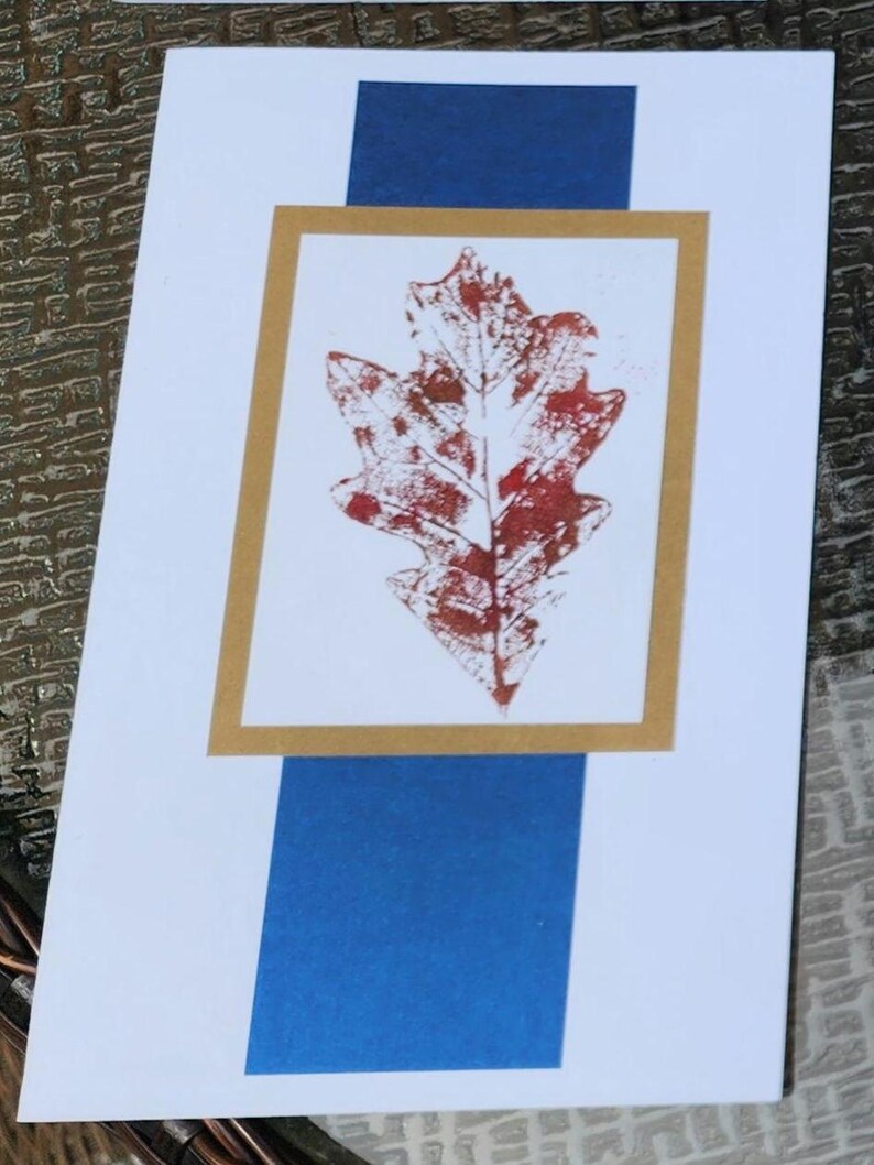 Large Blank Notecards With Leaf Print, Set of 6 - Etsy