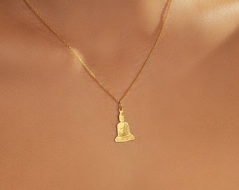Sterling Silver Buddha Necklace: 18k Gold Plated Spiritual Pendant